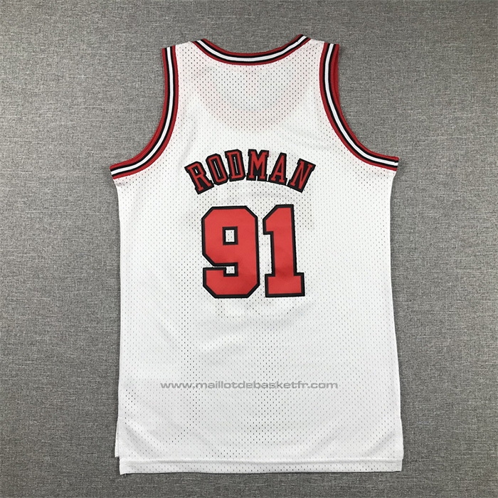 Maillot Enfant Chicago Bulls Dennis Rodman #91 Mitchell & Ness 1997-98 Blanc